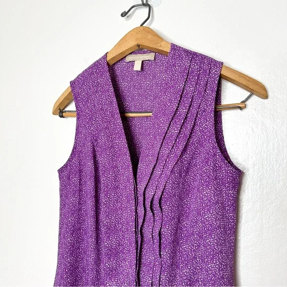 Banana Republic Womens Colorful Purple Print‎ Sleeveless Business Casual 0 - Picture 3 of 7